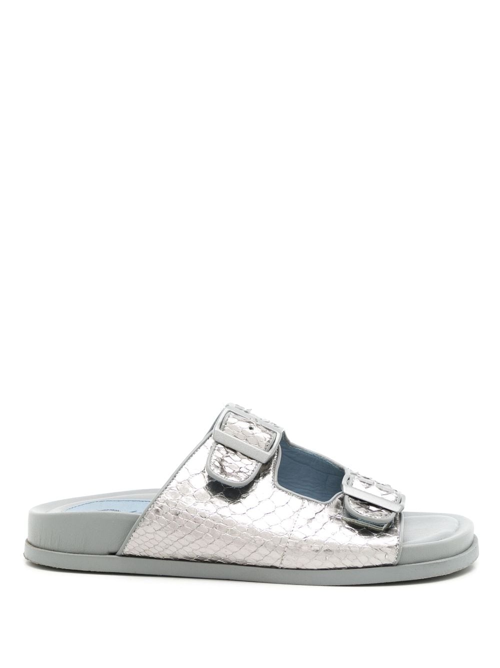 Blue Bird Shoes snakeskin-effect buckled sandals - Silver von Blue Bird Shoes