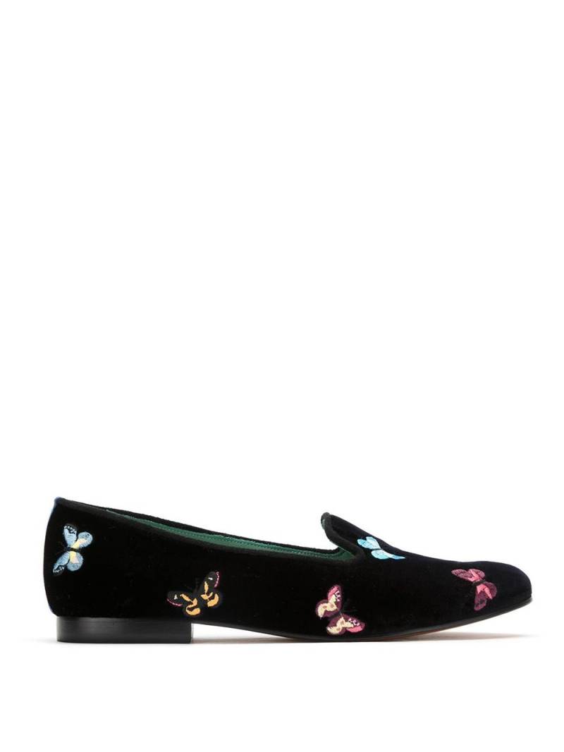 Blue Bird Shoes velvet Borboleta loafers - Black von Blue Bird Shoes