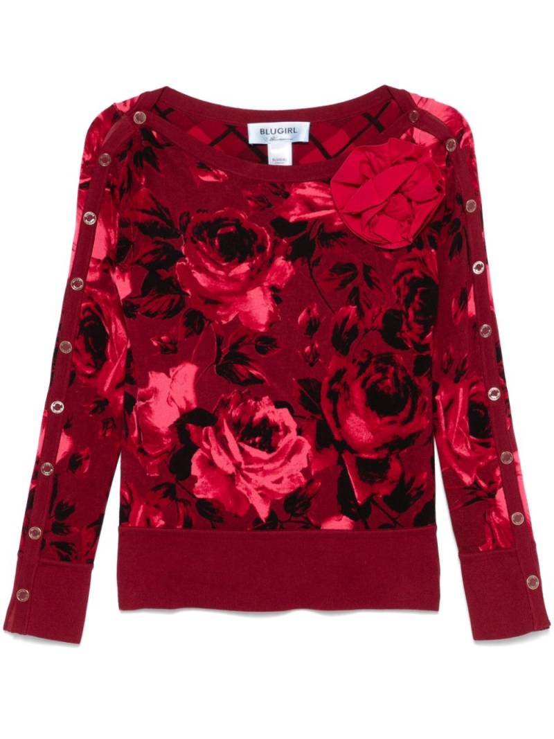 Blugirl Enchanted Roses sweater - Red von Blugirl