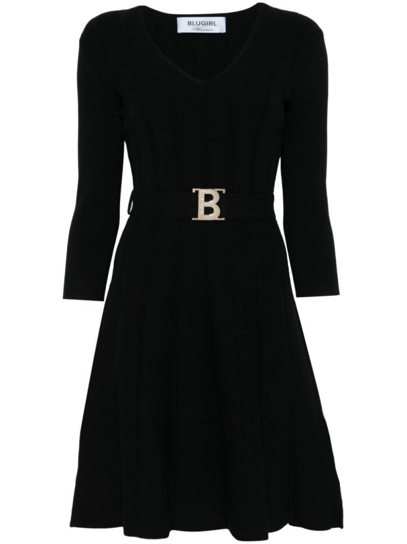 Blugirl belted midi dress - Black von Blugirl