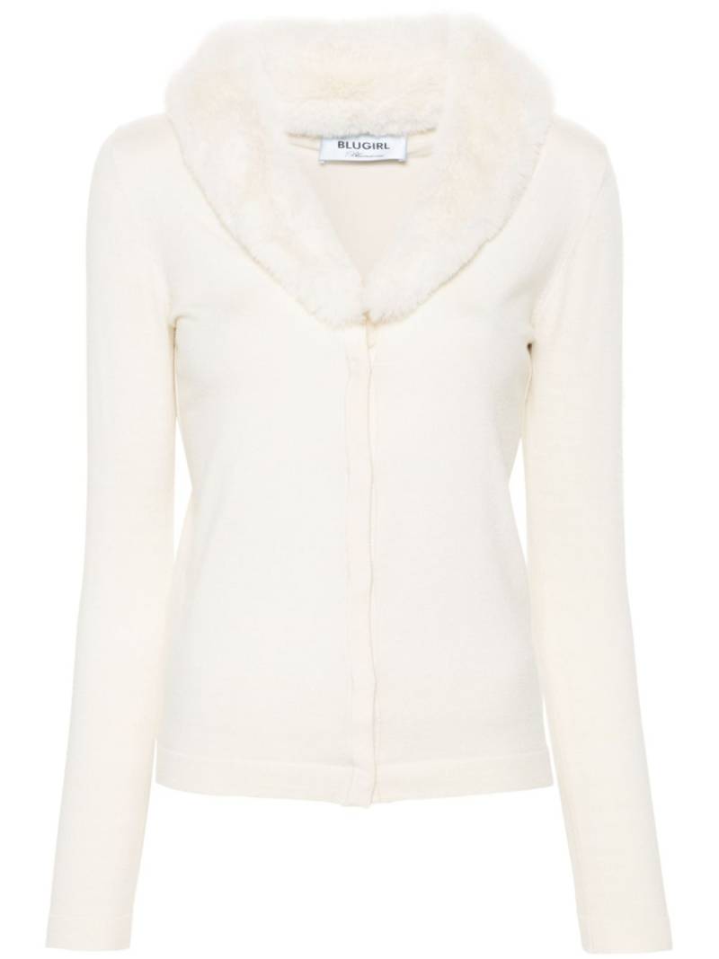 Blugirl faux-fur cardigan - Neutrals von Blugirl