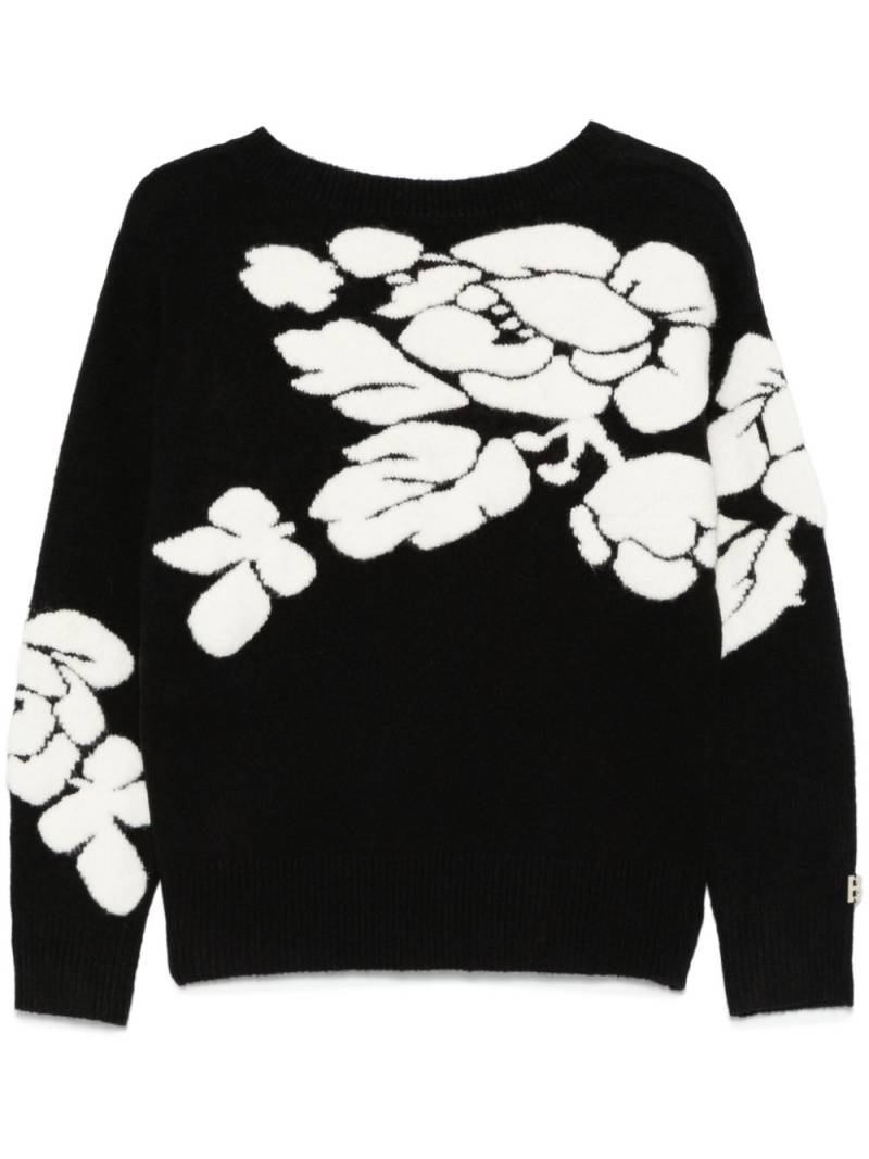 Blugirl floral-jacquard sweater - Black von Blugirl