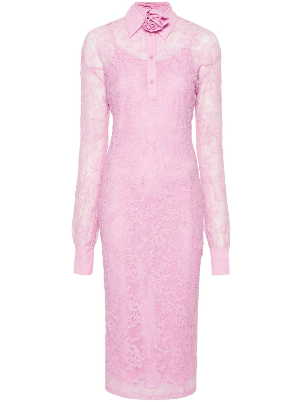 Blugirl floral-lace midi dress - Pink von Blugirl