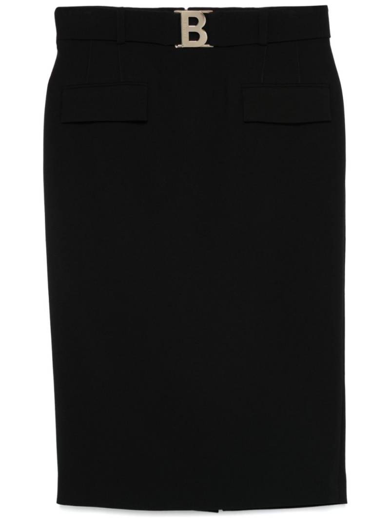 Blugirl logo-plaque midi skirt - Black von Blugirl