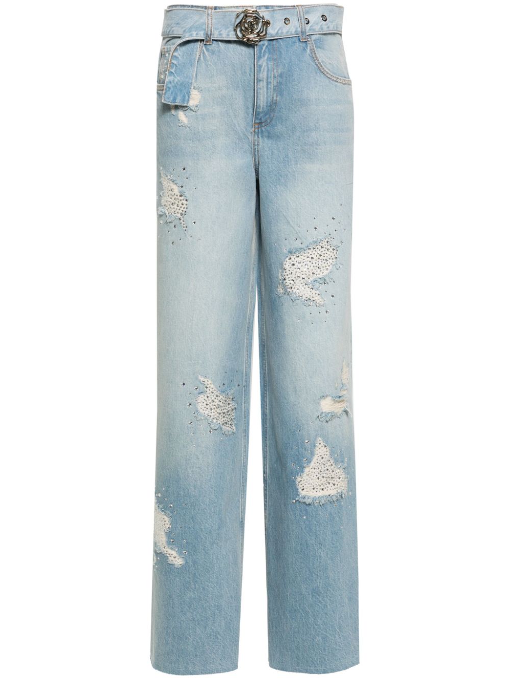 Blugirl rhinestone-embellished wide-leg jeans - Blue von Blugirl