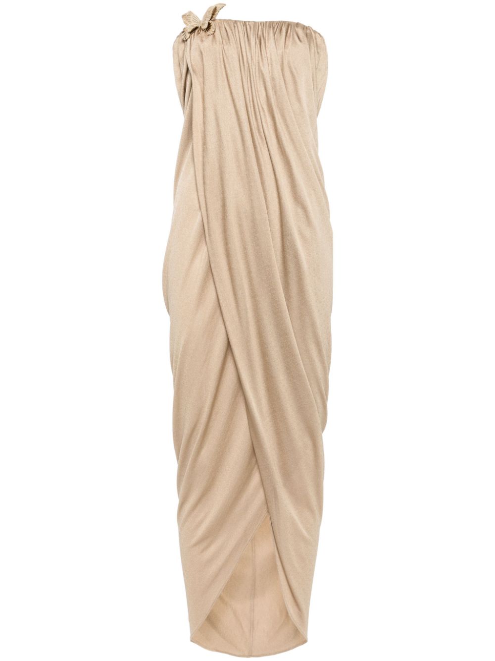 Blumarine Butterfly-pin draped gown - Neutrals von Blumarine