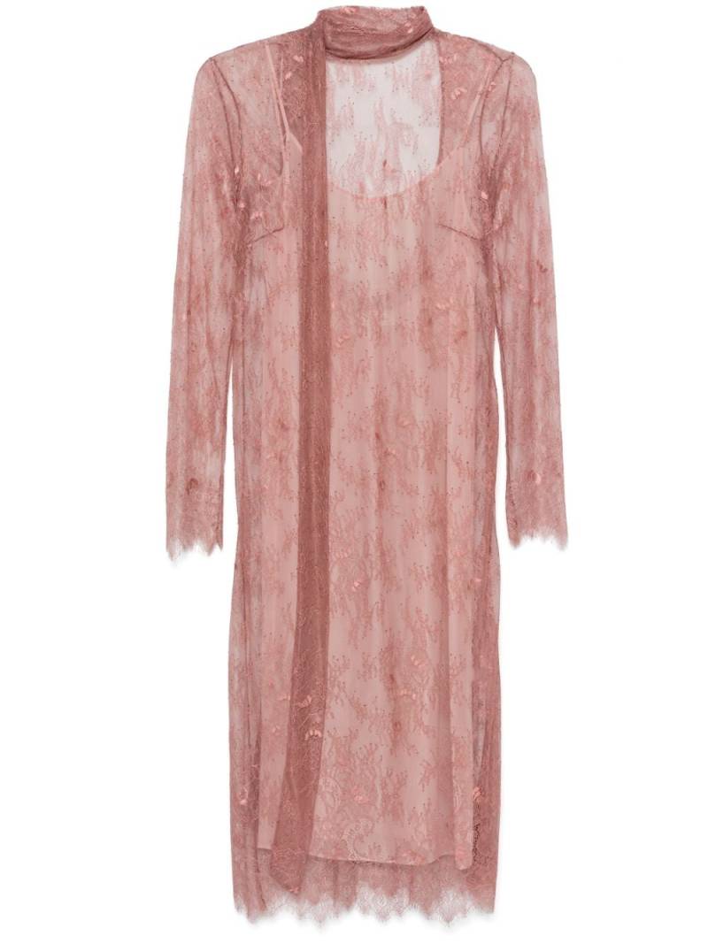 Blumarine chantilly-lace maxi dress - Pink von Blumarine