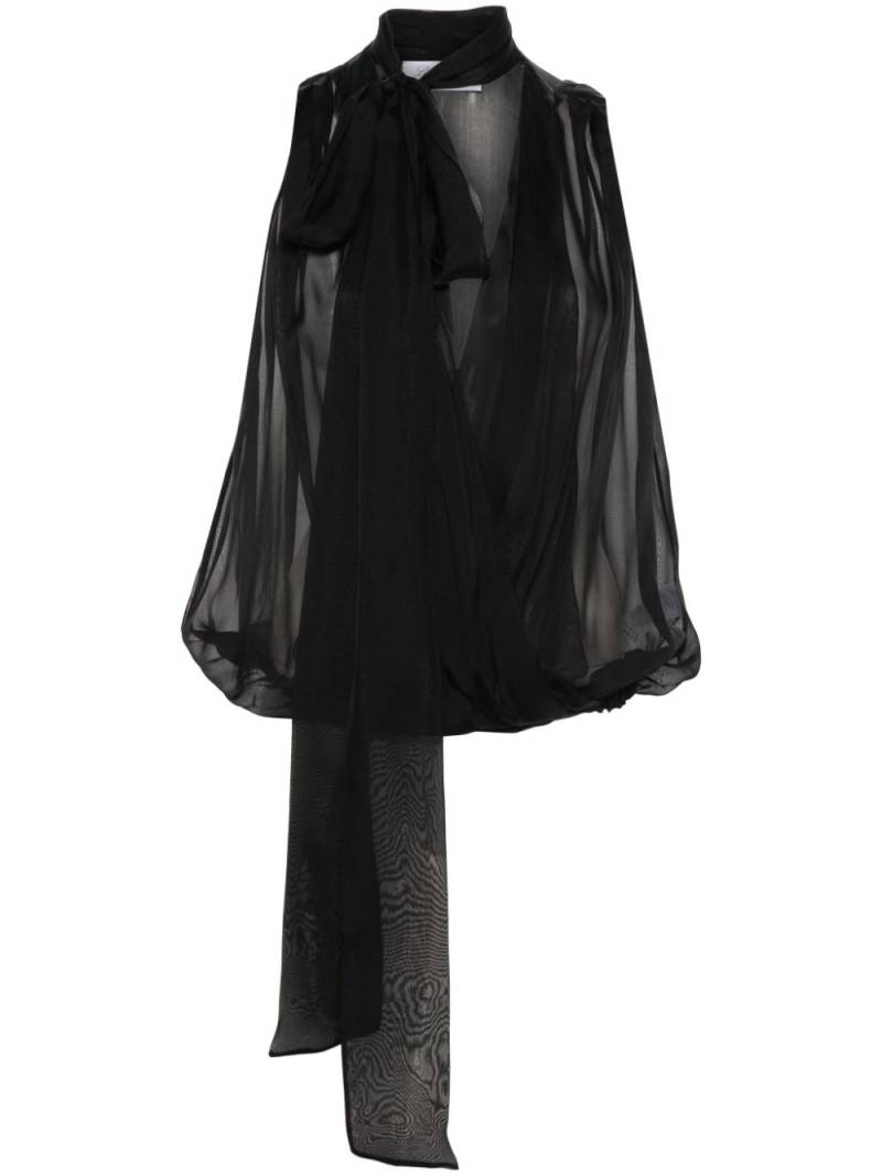 Blumarine attached-scarf wrap blouse - Black von Blumarine