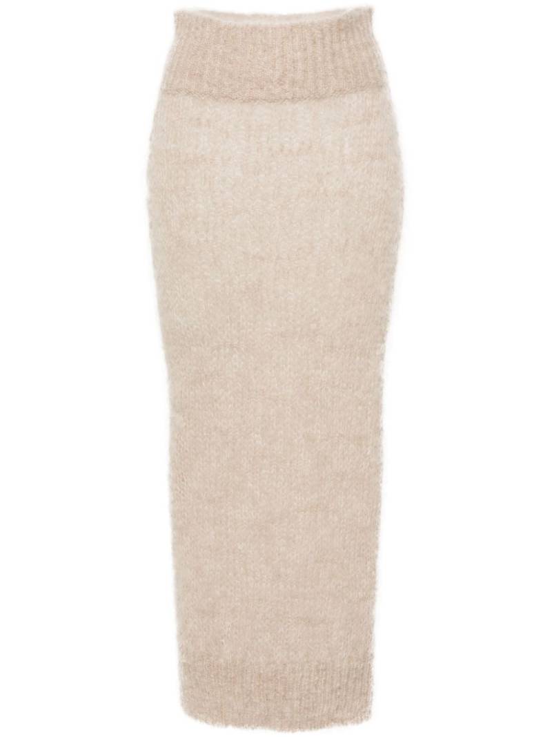 Blumarine brushed maxi skirt - Neutrals von Blumarine