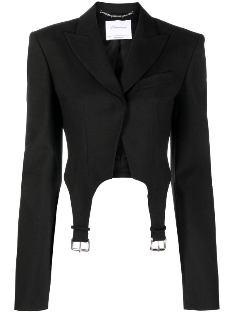 Blumarine buckle-detail cropped blazer - Black von Blumarine