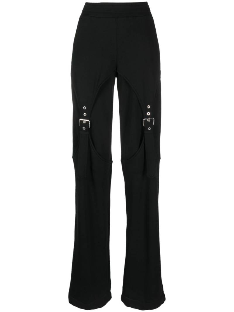 Blumarine buckle-detail flared trousers - Black von Blumarine