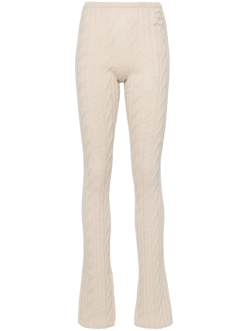 Blumarine cable-knit straight trousers - Neutrals von Blumarine