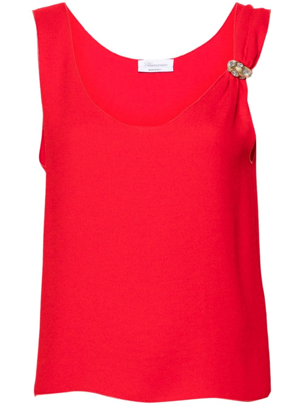 Blumarine cabochon-ring crepe tank top - Red von Blumarine