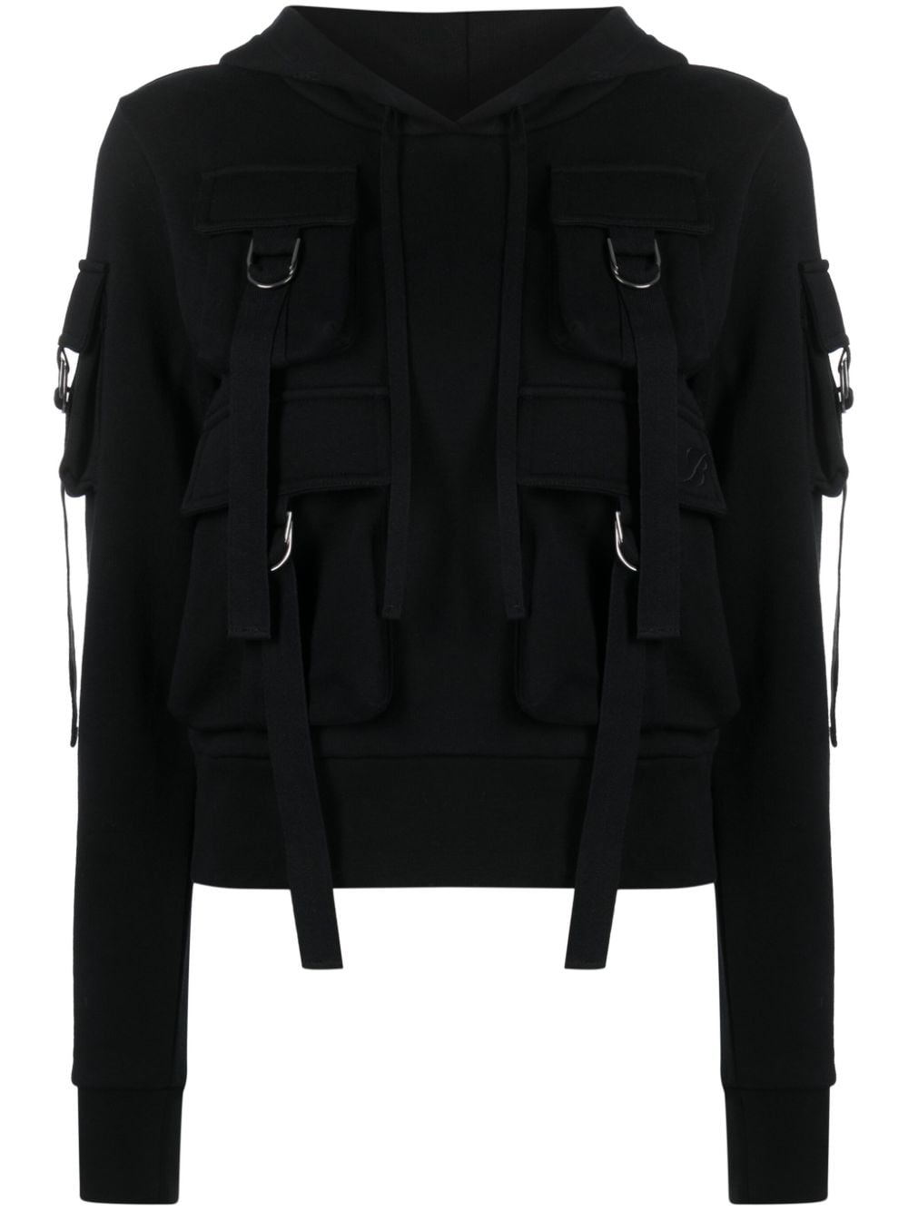 Blumarine cargo-pockets cotton hoodie - Black von Blumarine