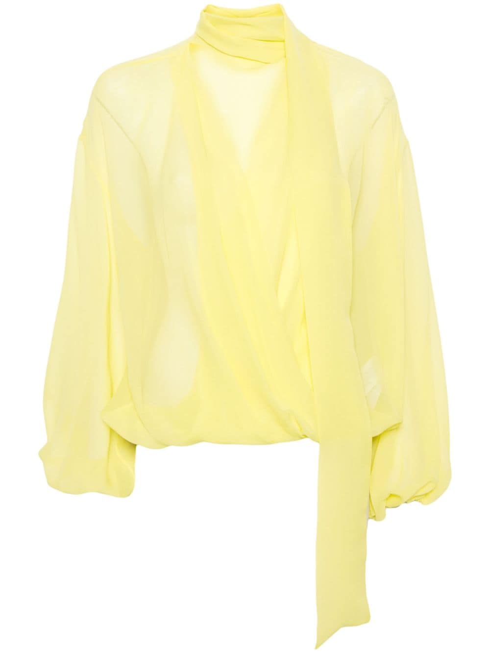 Blumarine chiffon-crepe silk blouse - Yellow von Blumarine