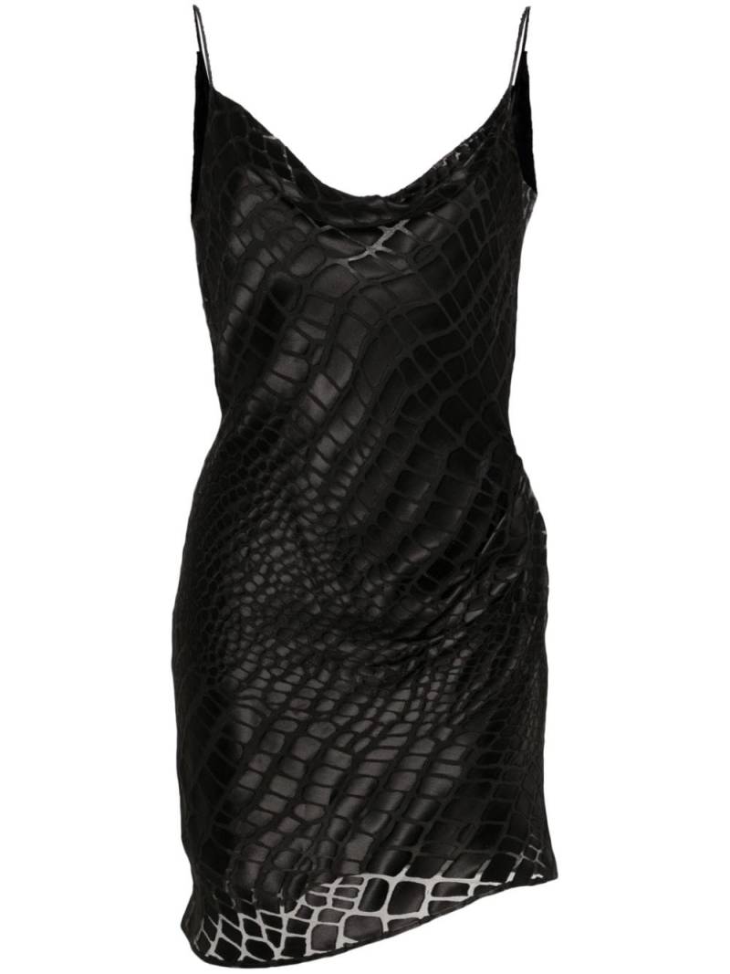 Blumarine crocodile-effect devoré mini dress - Black von Blumarine