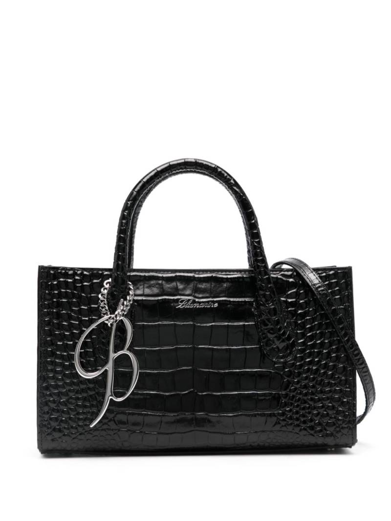 Blumarine crocodile-embossed leather tote bag - Black von Blumarine