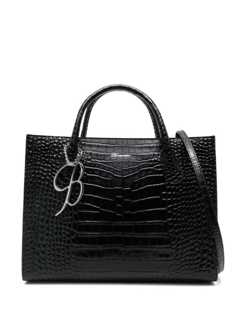 Blumarine crocodile-embossed leather tote bag - Black von Blumarine