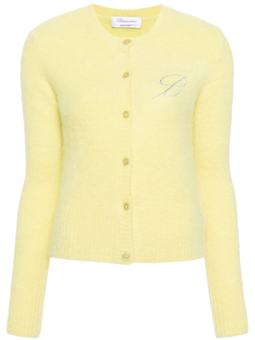 Blumarine crystal-embellished knitted cardigan - Yellow von Blumarine
