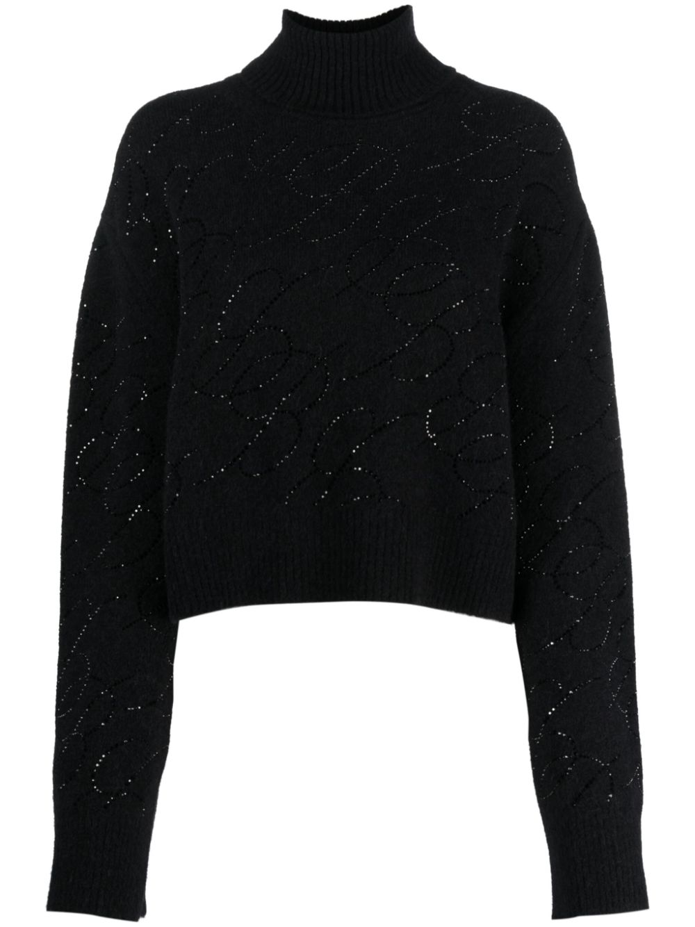 Blumarine crystal-embellished knitted jumper - Black von Blumarine