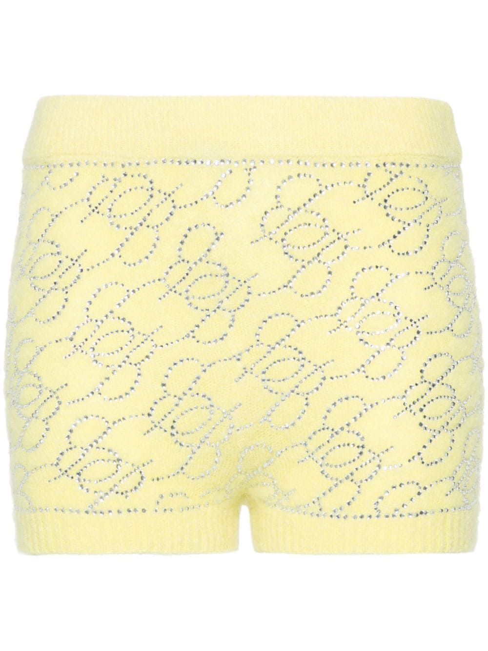 Blumarine crystal-embellished knitted shorts - Yellow von Blumarine