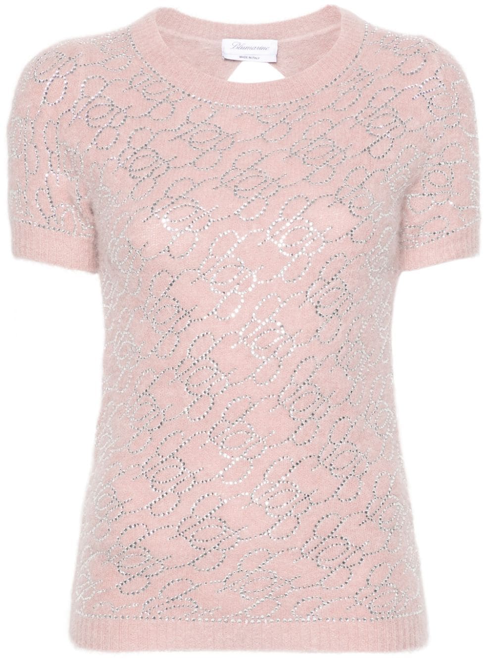 Blumarine crystal-embellished knitted top - Pink von Blumarine