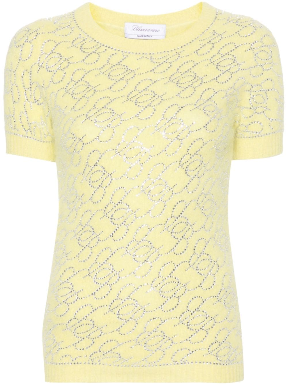Blumarine crystal-embellished knitted top - Yellow von Blumarine