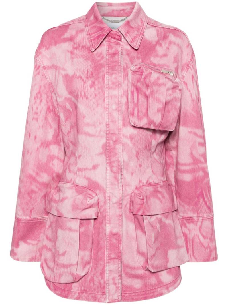 Blumarine distressed cargo denim jacket - Pink von Blumarine