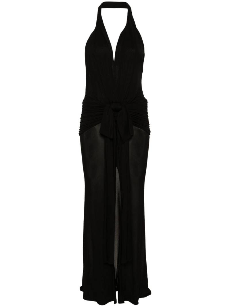 Blumarine draped sable-jersey maxi dress - Black von Blumarine