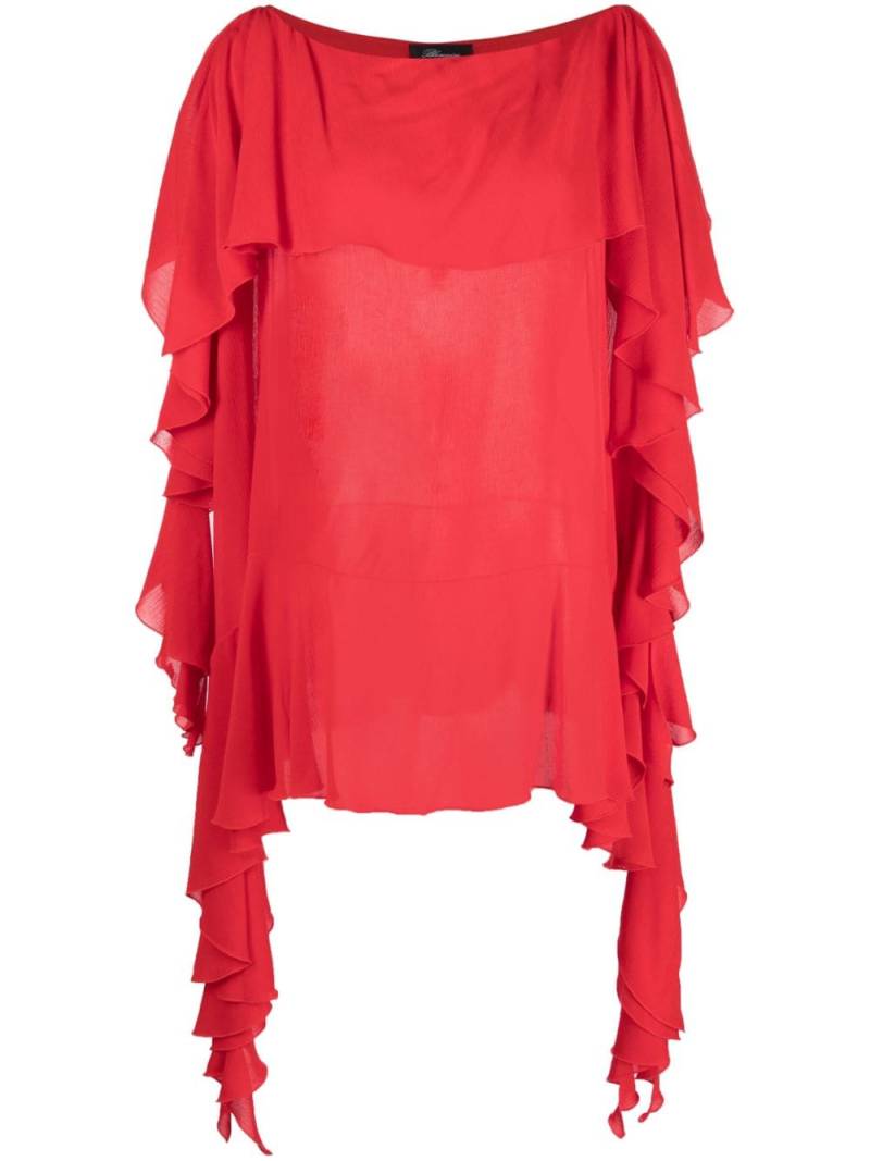 Blumarine draped semi-sheer blouse - Red von Blumarine