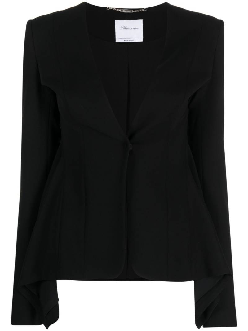 Blumarine draped single-breasted cady blazer - Black von Blumarine