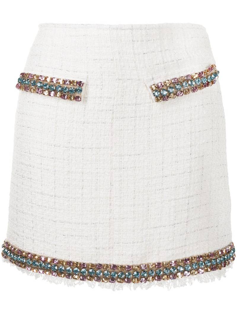 Blumarine embellished tweed skirt - White von Blumarine