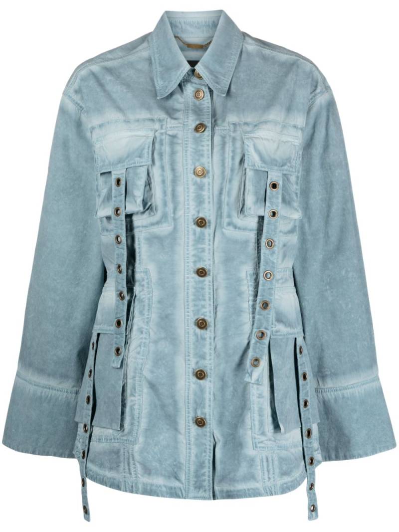 Blumarine eyelet-embellished denim jacket - Blue von Blumarine