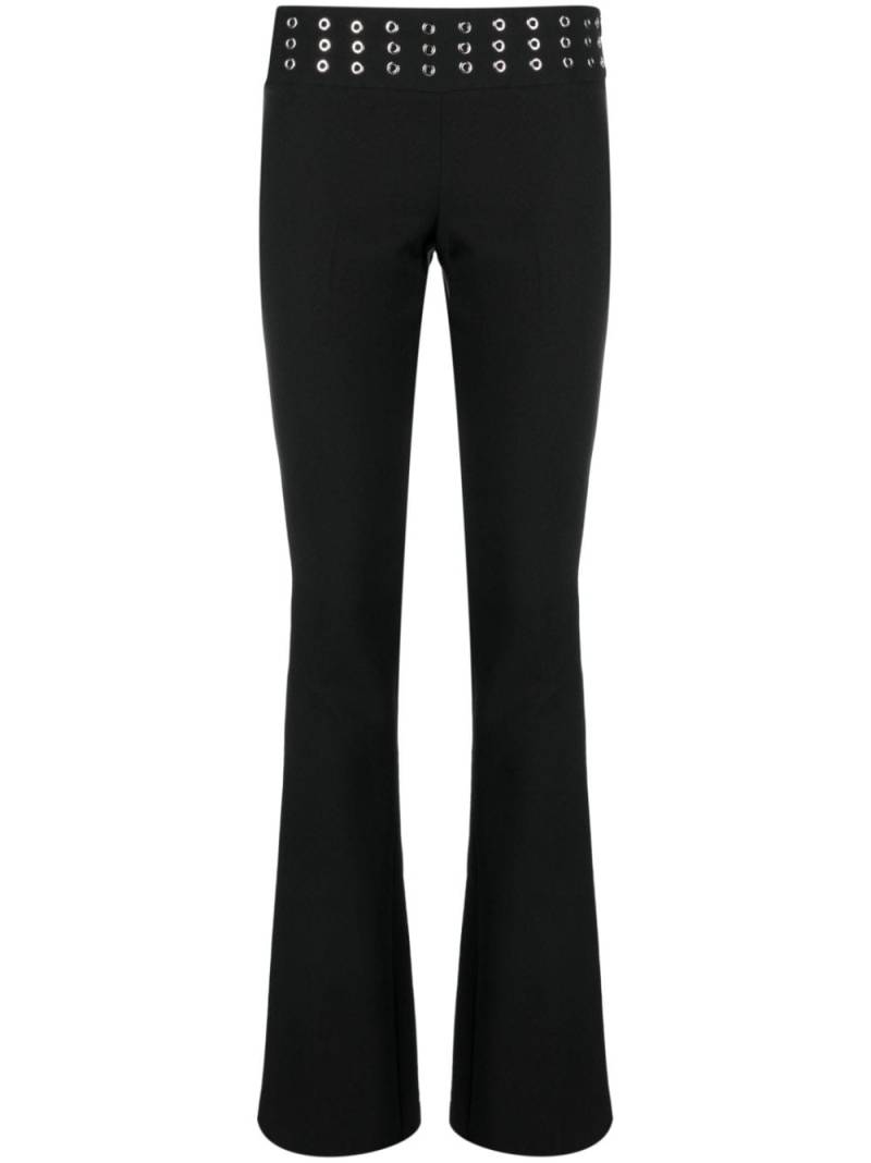 Blumarine eyelet-embellished flared trousers - Black von Blumarine