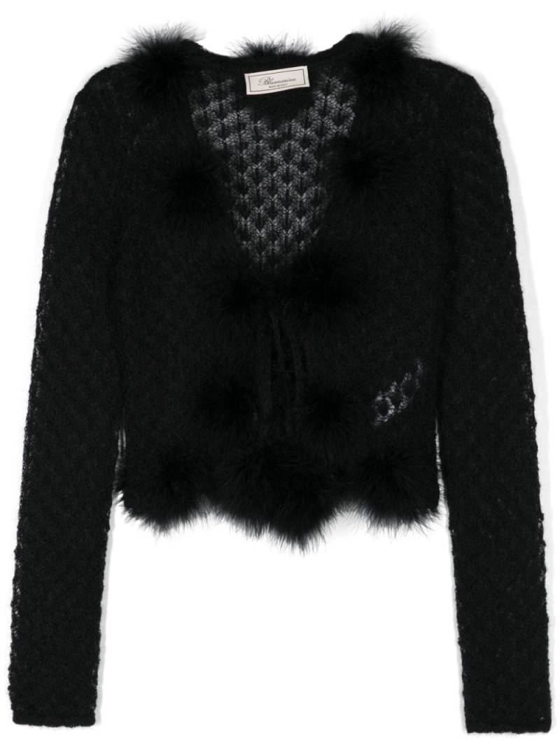 Blumarine feather-detail cardigan - Black von Blumarine