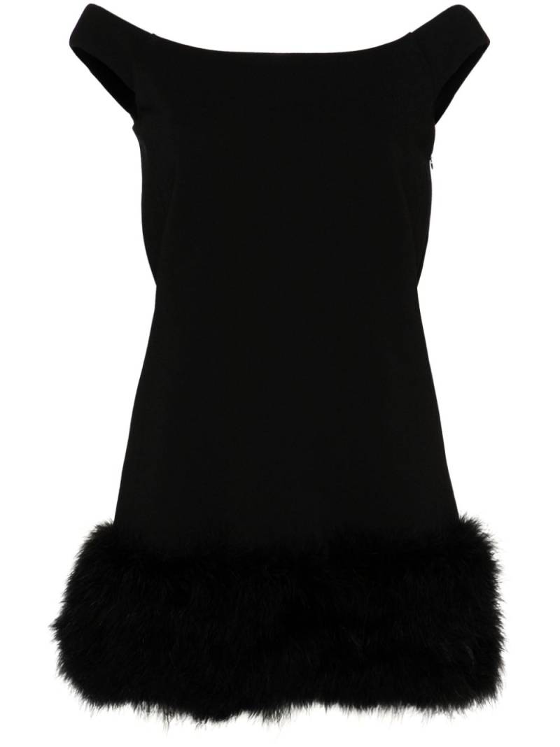 Blumarine feather-embellished mini dress - Black von Blumarine