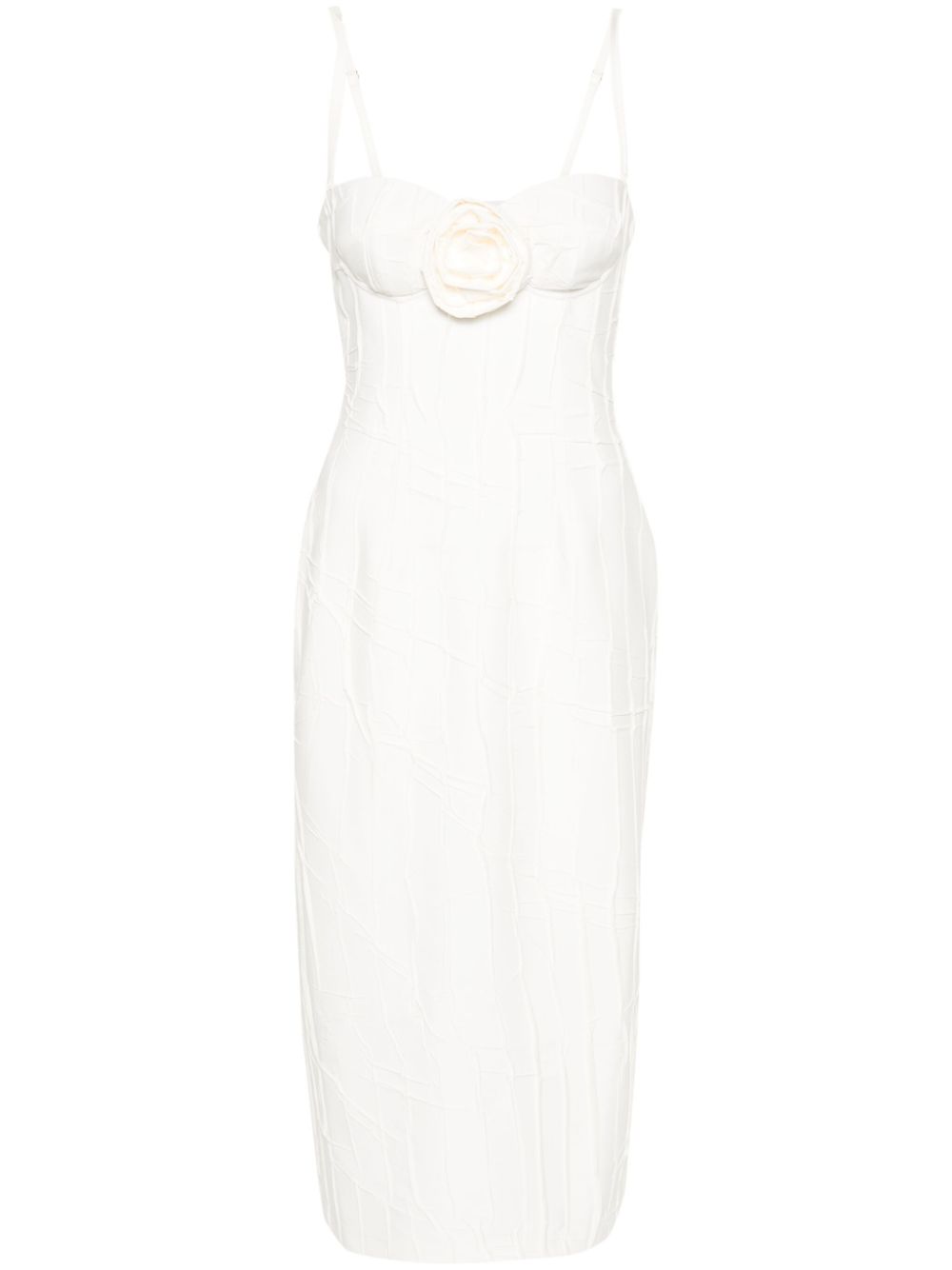 Blumarine floral-appliqué mid dress - White von Blumarine