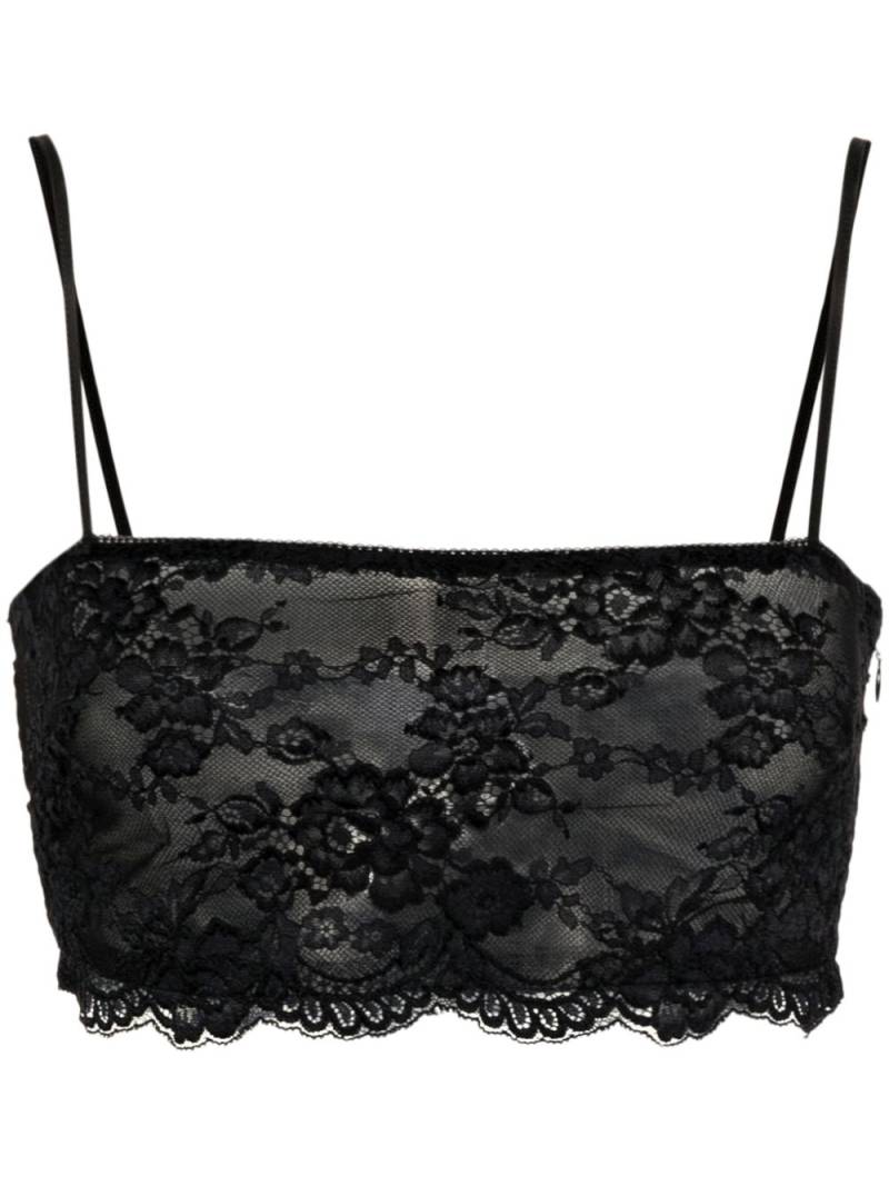 Blumarine floral-lace crop top - Black von Blumarine