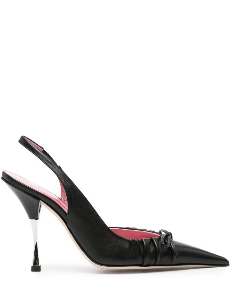 Blumarine gathered leather slingback pumps - Black von Blumarine