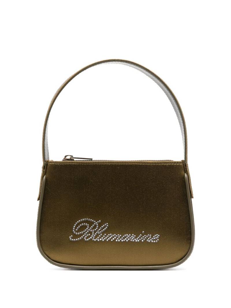 Blumarine rhinestone embellished satin mini bag - Green von Blumarine