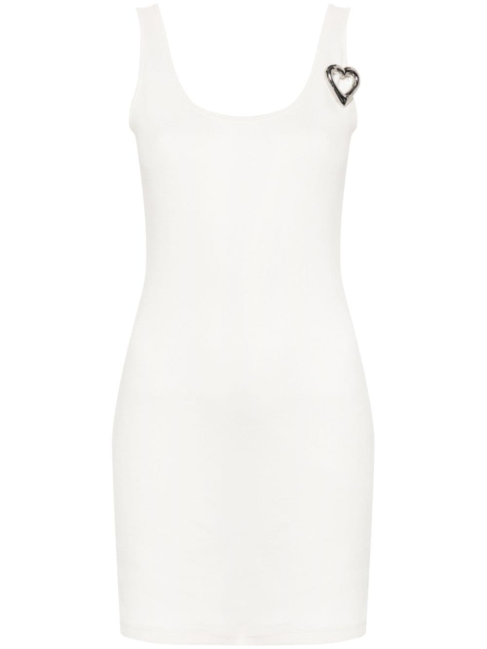 Blumarine heart-plaque mini dress - White von Blumarine