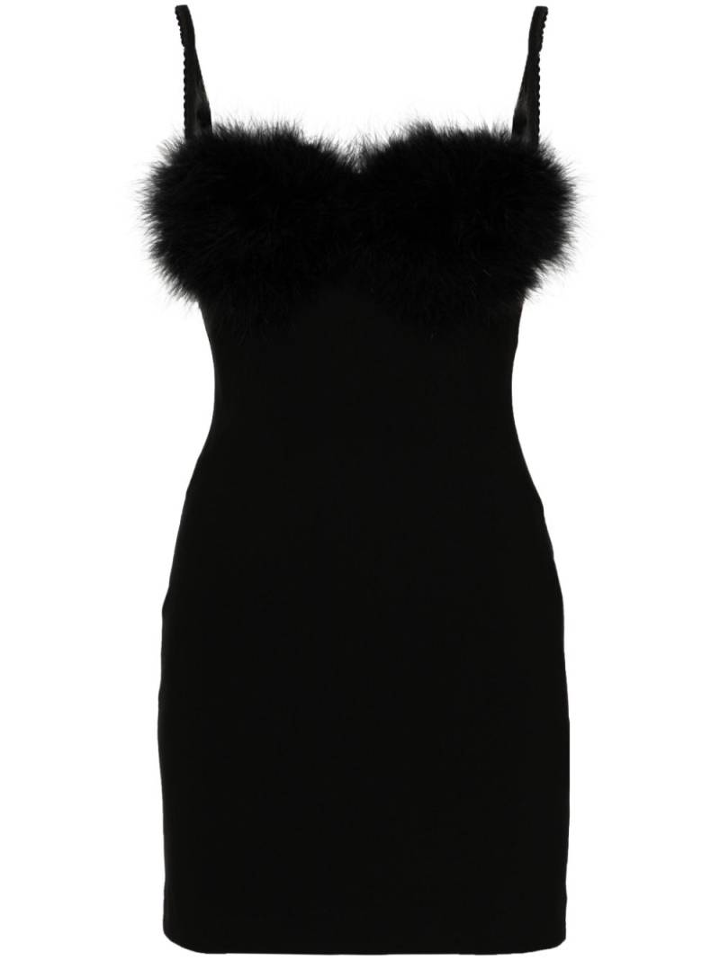 Blumarine jersey feather-appliqué mini dress - Black von Blumarine