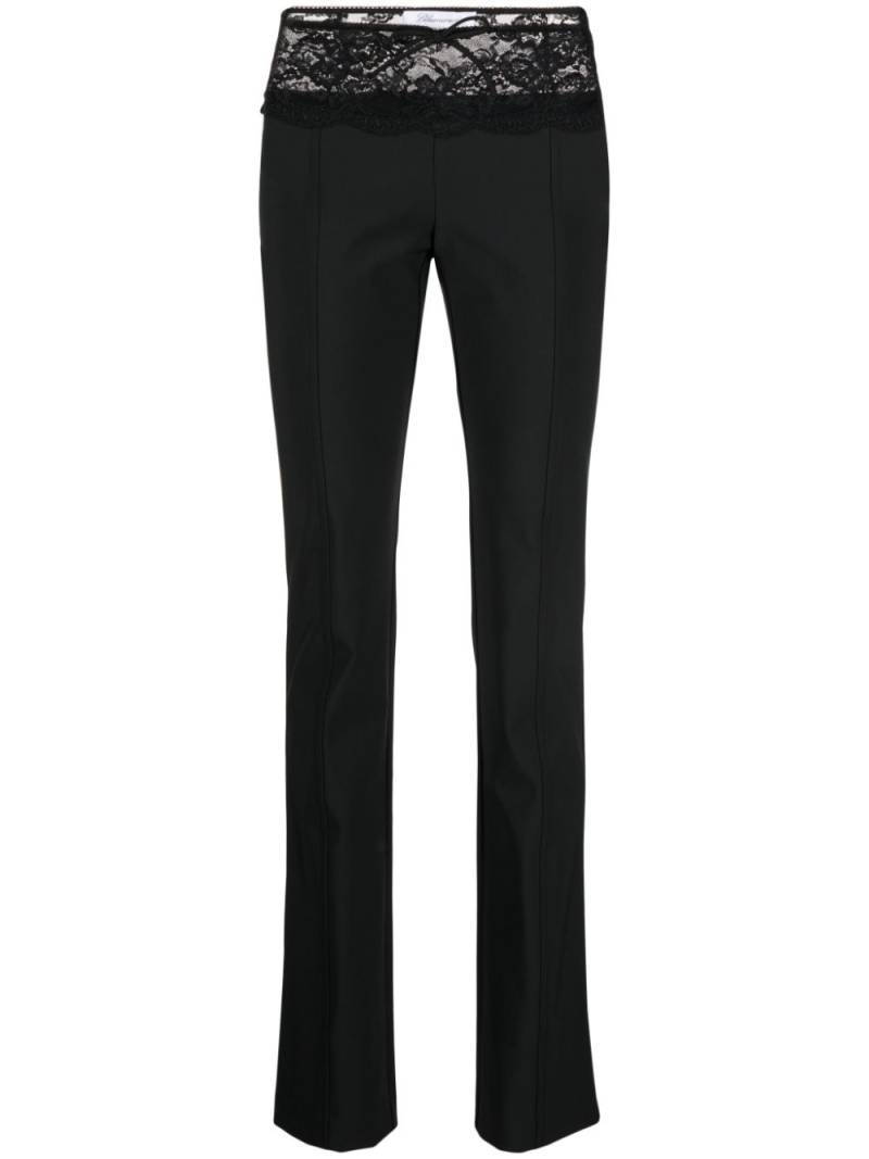 Blumarine lace-detail tapered trousers - Black von Blumarine