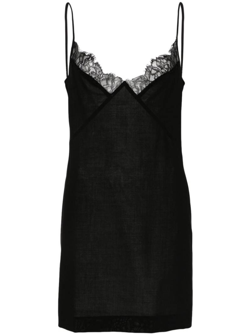 Blumarine lace-trim mini dress - Black von Blumarine