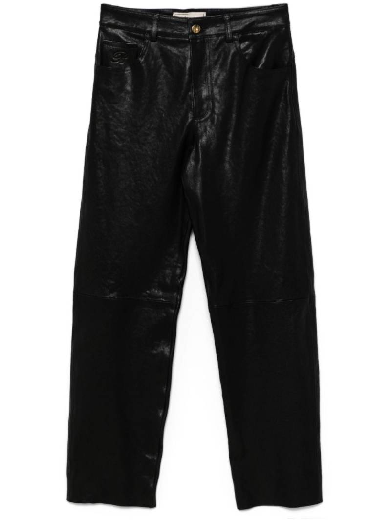 Blumarine leather trousers - Black von Blumarine