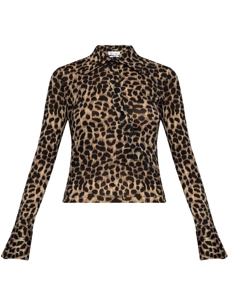 Blumarine leopard-print wool top - Brown von Blumarine