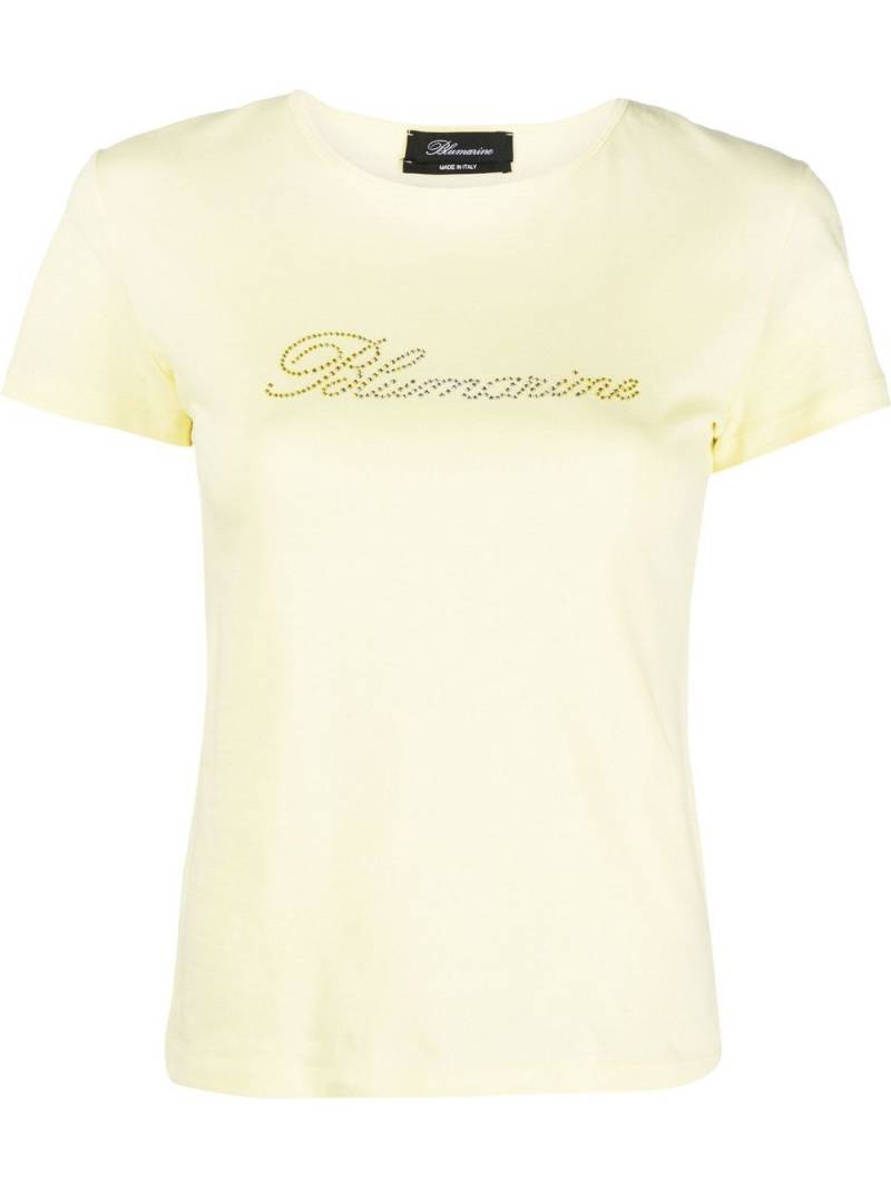 Blumarine logo crew-neck T-shirt - Yellow von Blumarine