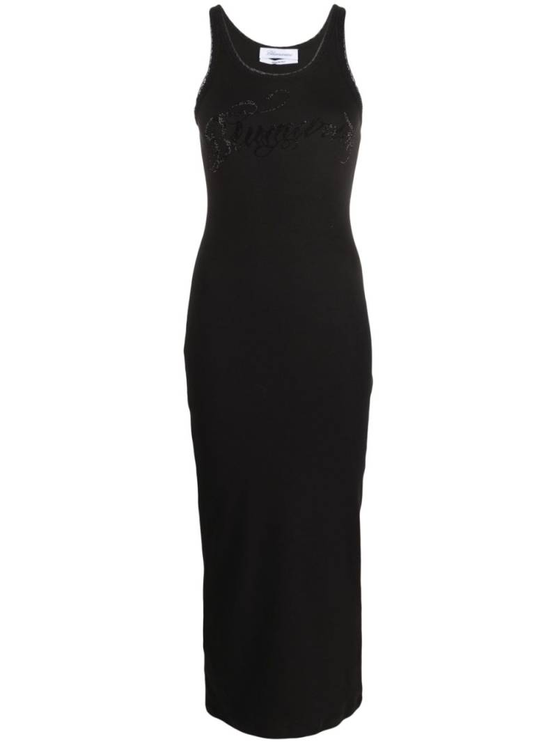 Blumarine logo-embroidered long dress - Black von Blumarine