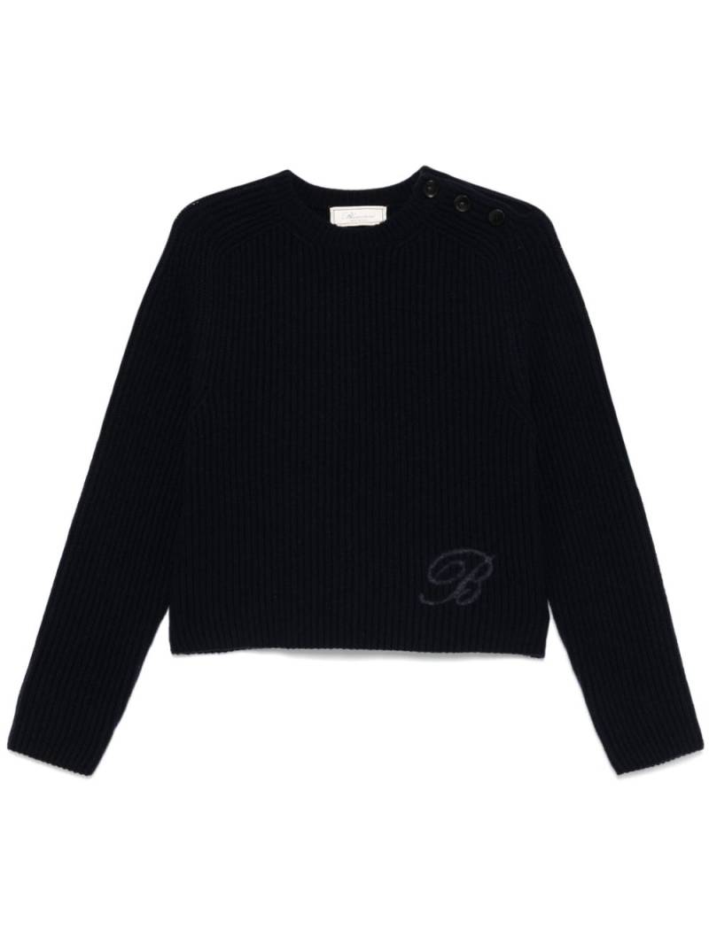 Blumarine logo-patch sweater - Blue von Blumarine