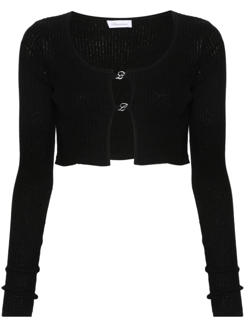 Blumarine logo-plaque cropped cardigan - Black von Blumarine